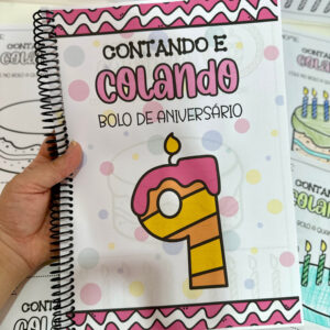 Contando e Colando Bolo de Aniversário