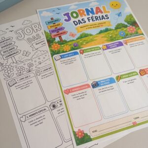 Jornal das Férias Grátis para Imprimir | Atividade Volta às Aulas Educação Infantil e Ensino Fundamental
